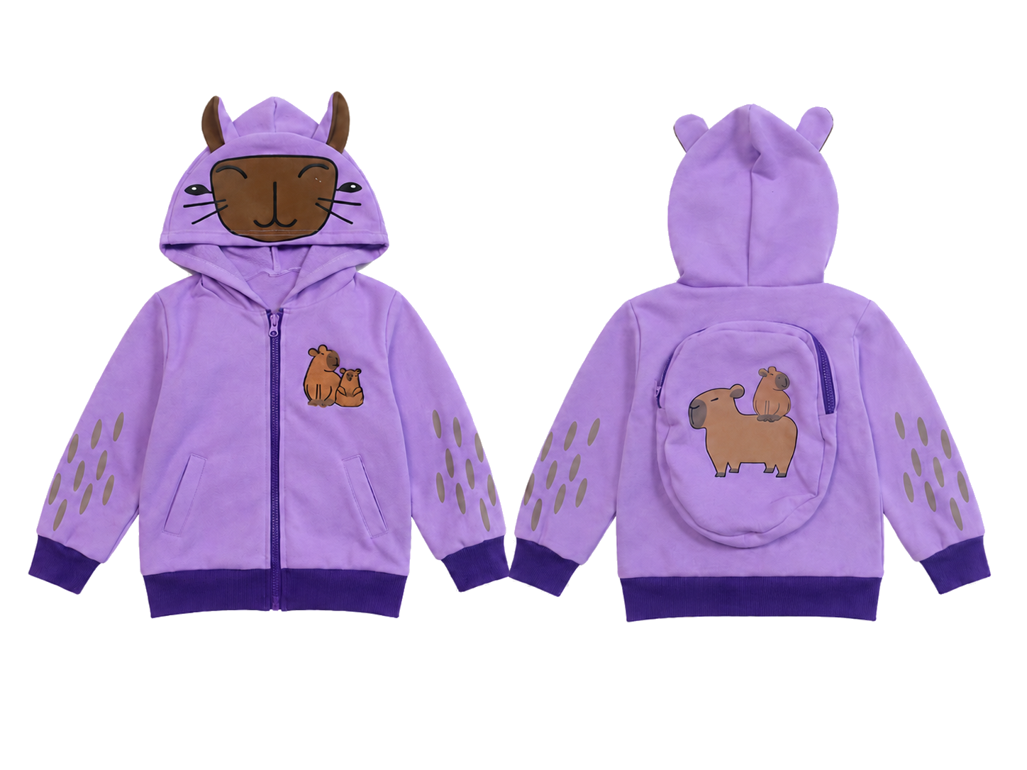 Front and back flat-lay of the Lavender Sky hoodie